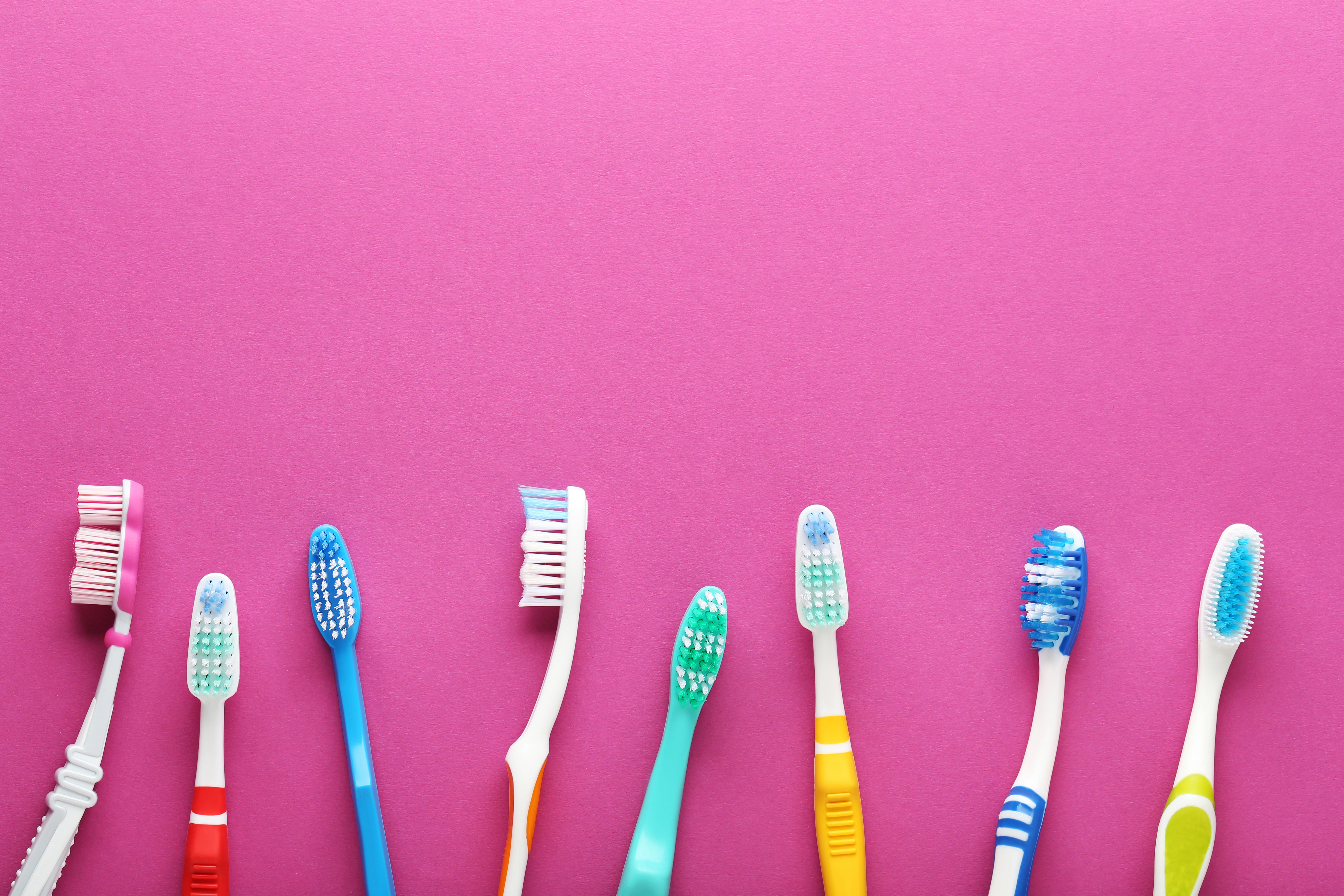 Tootbrushes on pink background